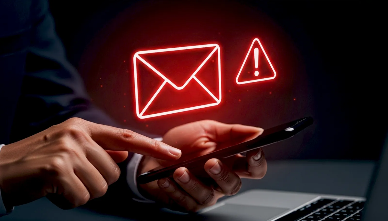 Avviso di email sospetta sullo smartphone