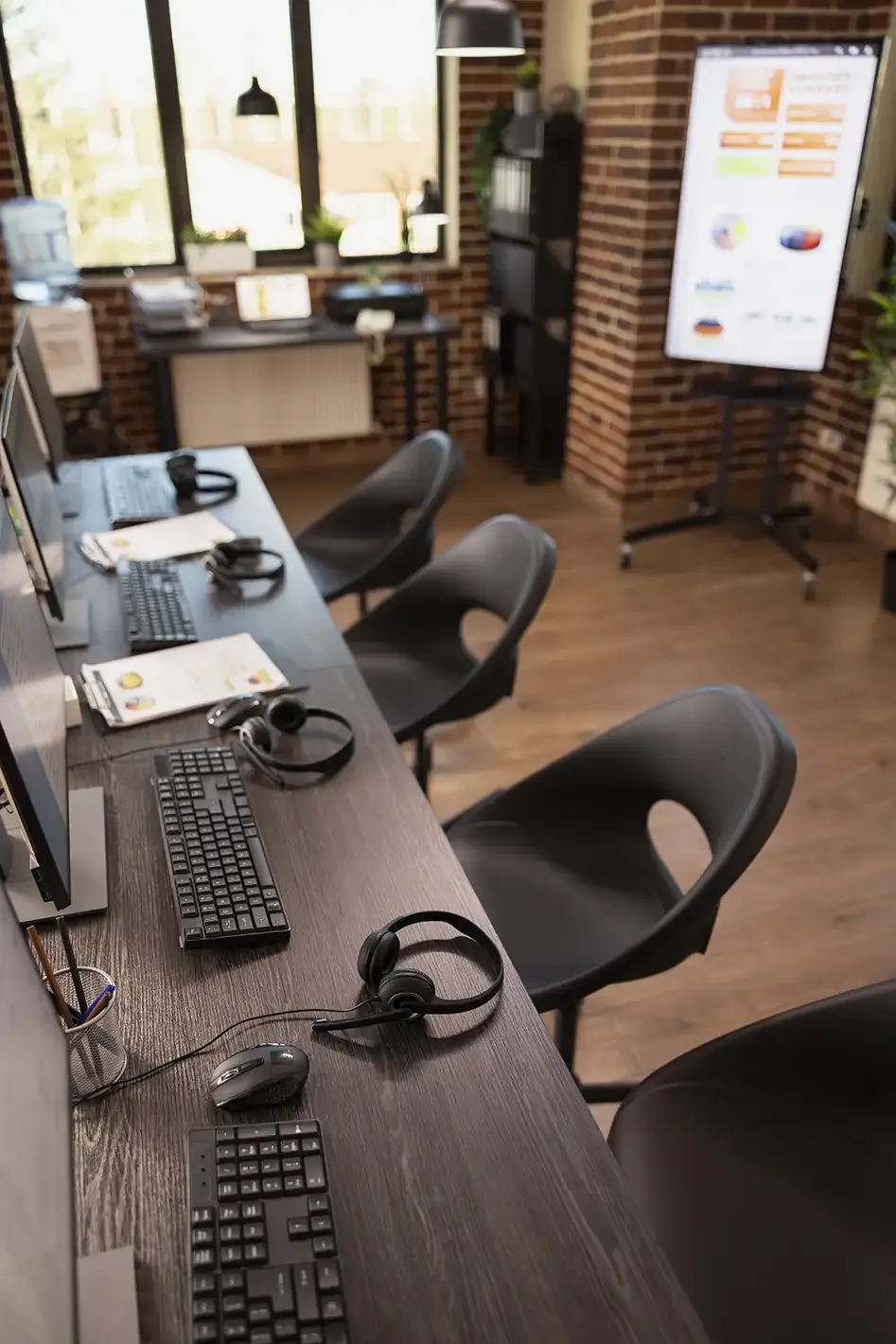 Ufficio moderno con postazioni di lavoro
